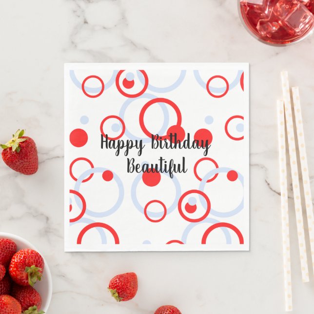Circles Happy Birthday Beautiful  Napkins (Insitu)