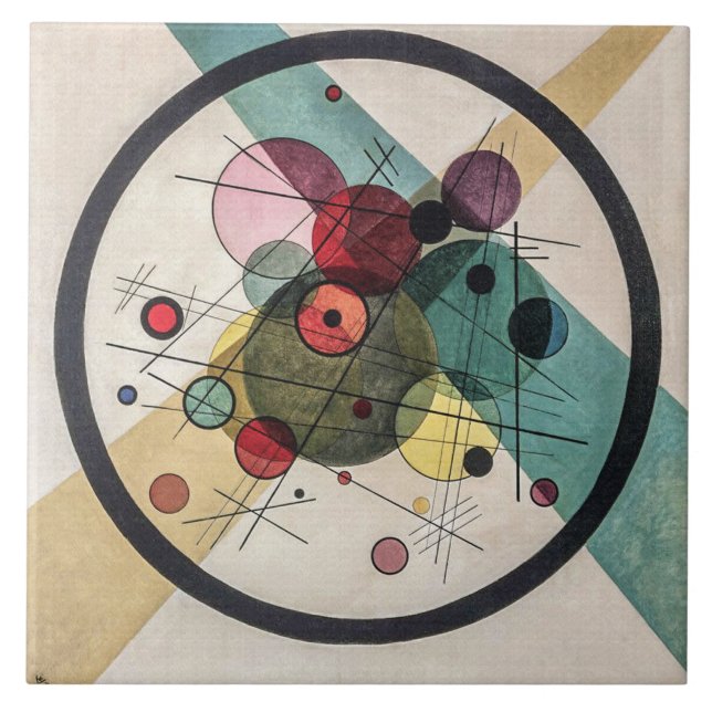 Circles in a Circle - Kandinsky Ceramic Tile (Front)