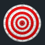 Circles in Red & White Dart Board<br><div class="desc">Abstract art with circle geometric shapes in red and white.</div>