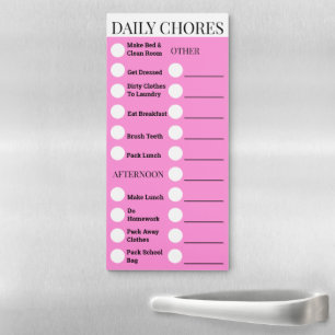 Circles & lined kids chores list CUSTOMIZE Magnetic Notepad