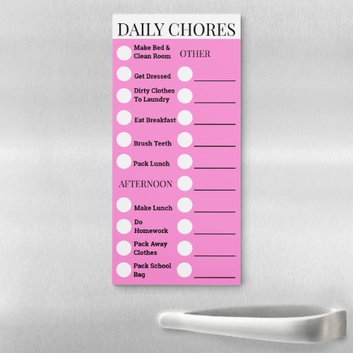 Circles  lined kids chores list  CUSTOMIZE Magnetic Notepad