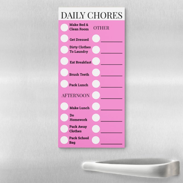 Circles & lined kids chores list | CUSTOMIZE Magnetic Notepad (In Situ)
