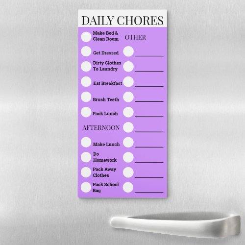 Circles  lined kids chores list  CUSTOMIZE Magnetic Notepad