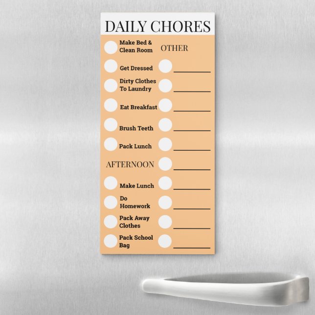 Circles & lined kids chores list | CUSTOMIZE Magnetic Notepad (In Situ)