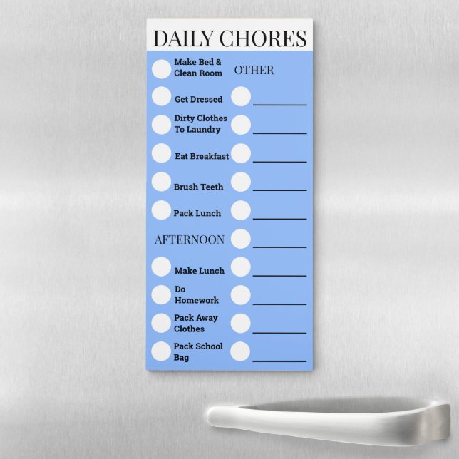 Circles & lined kids chores list | CUSTOMIZE Magnetic Notepad (In Situ)