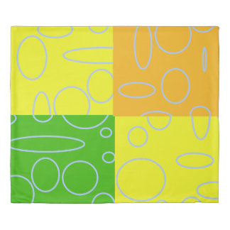 Circles Loops Green Orange Yellow Duvet Cover