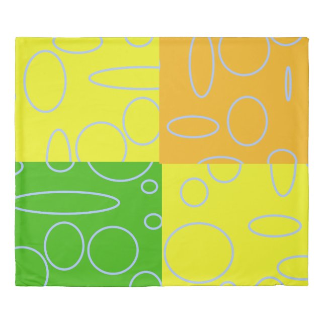 Circles Loops Green Orange Yellow Duvet Cover (Front)