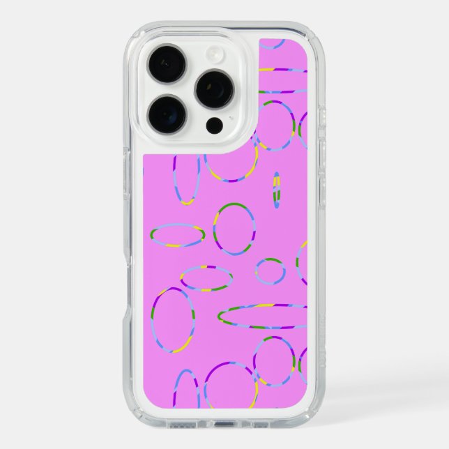 Circles Loops on Modern Pink Magenta Speck Case (Front)