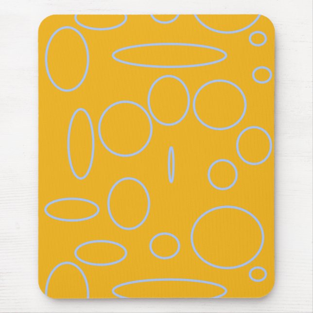 Circles Loops on Orange  Mouse Pad (Front)