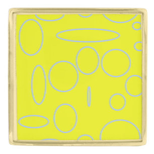 Circles Loops on Yellow Geometric Gold Finish Lapel Pin