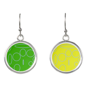 Circles Loops on Yellow Green Geometric Earrings