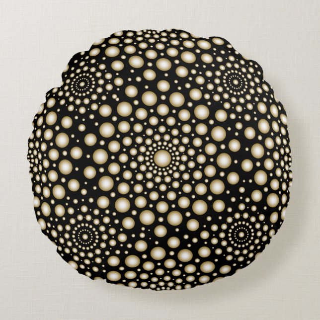 Circles Mandala Round Pillow (Front)
