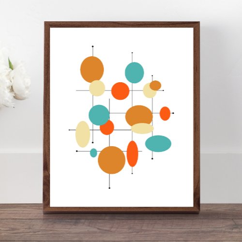 Circles Mid Century Modern Styled Poster
