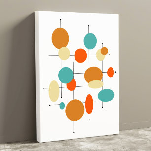 Circles Midcentury Modern Wrapped Canvas Print