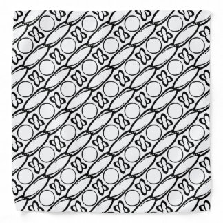 Circles Monochrome Geometric Print Bandana