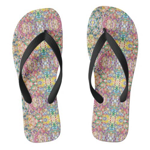 Circles Multicolored Womens Summer Flip Flops