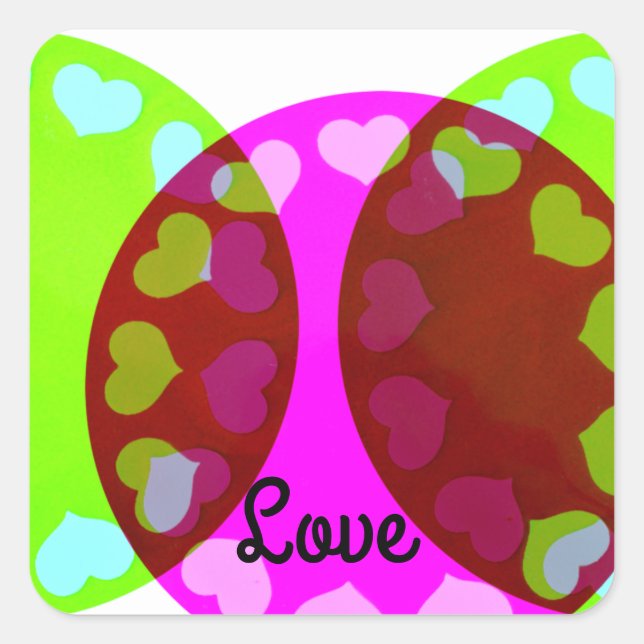 Circles of a Heart and Love Sticker (Front)