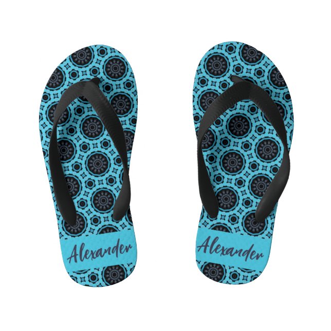 Circles of Aqua Harmony Kid's Flip Flops (Footbed)