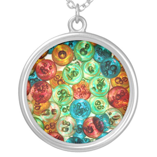 Circles of Color Silver Plated Necklace (Front)