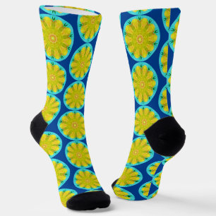 Circles of Flowers Mandala Art Fun Socks