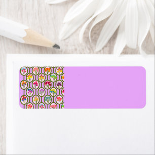Circles of Flowers Return Address Label