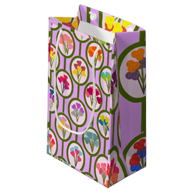 Circles of Flowers  Small Gift Bag (Front Angled)
