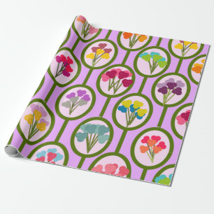 Circles of Flowers Wrapping Paper