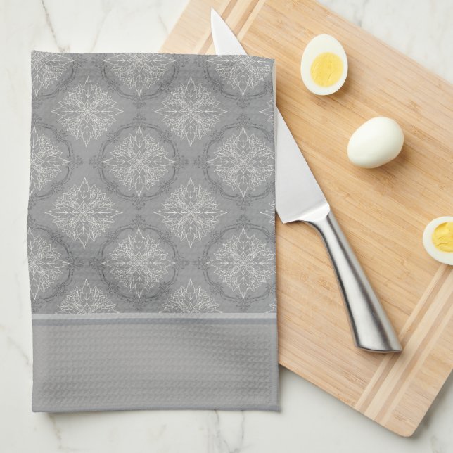 Circles Of Gray Kitchen Towel (Quarter Fold)