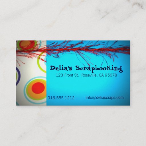 Customizable Circles on Blue Business Cards