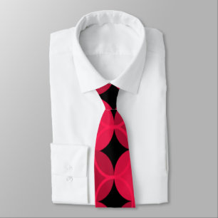 Circles on Circles - Cranberry and Black Neck Tie
