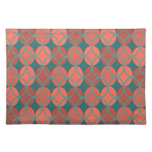 Circles on Circles - Teal and Orange Cloth Placemat