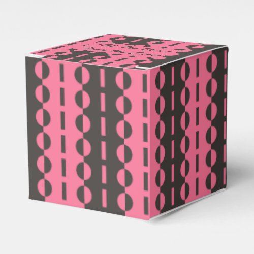 Circles on Stripes _ Charcoal and Pink Classic Favor Boxes