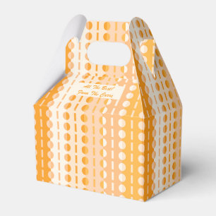 Circles on Stripes-Orange Peach Ombre Gable Favor Boxes