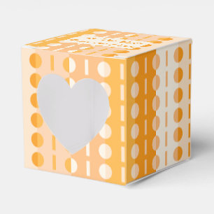 Circles on Stripes-Orange Peach Ombre Heart Favor Boxes