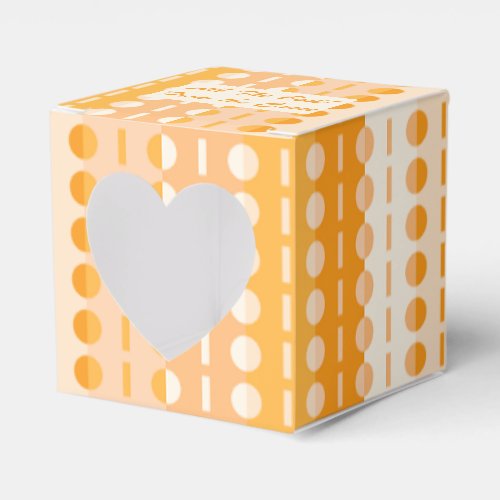 Circles on Stripes_Orange Peach Ombre Heart Favor Boxes
