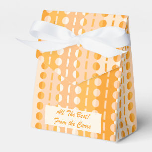 Circles on Stripes-Orange Peach Ombre Tent Favor Boxes