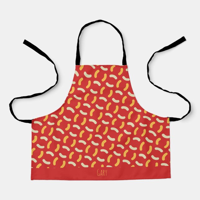 Circles Orange Yellow Minimal Pattern Apron (Front)