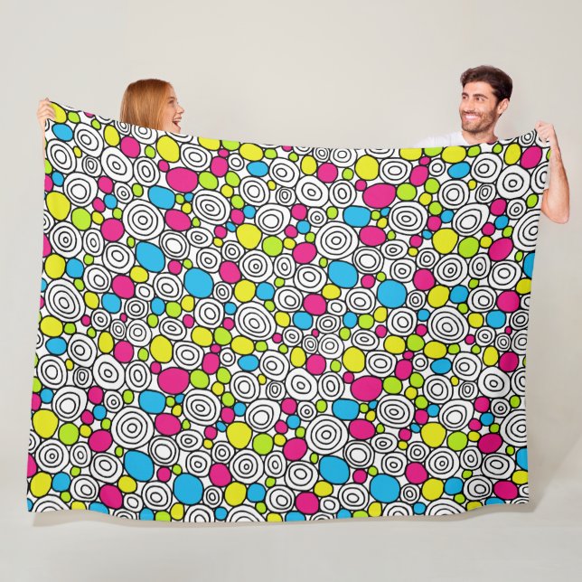 Circles Pattern 210819 - Colors 01 Fleece Blanket (In Situ)