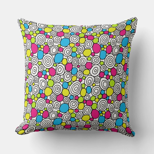 Circles Pattern 210819 - Colours 01 Throw Pillow (Front)