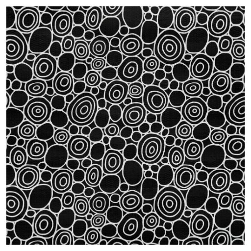 Circles Pattern 210819 - White on Black Fabric