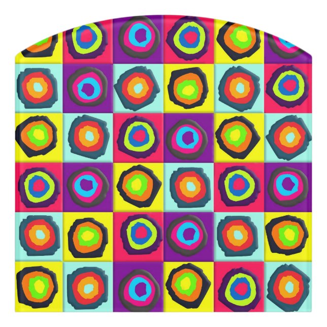 circles pattern  door sign (Contour Front)