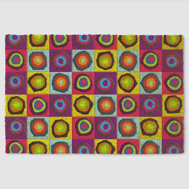 circles pattern fiber doormat (Front)