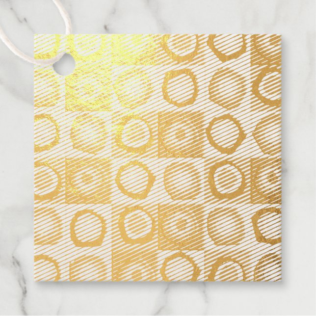 circles pattern   foil favor tags (Front)