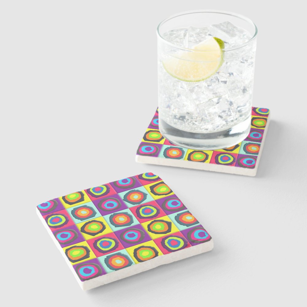 Disover circles pattern  stone coaster