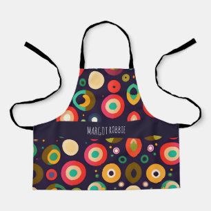 Circles Pink Blue Geometric Pattern Apron