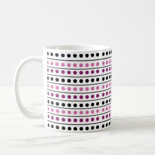 Circles Polka Dots Lines Pink Purple Black White Coffee Mug