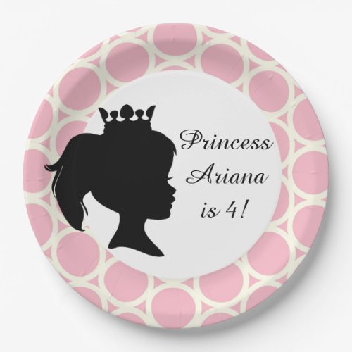 Circles Princess Custom Birthday Paper Plates