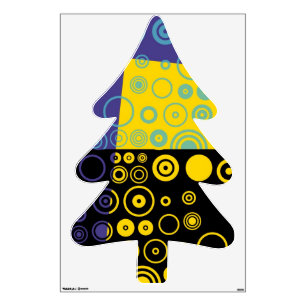 Circles Retro Pine tree (Fir tree) Wall Sticker