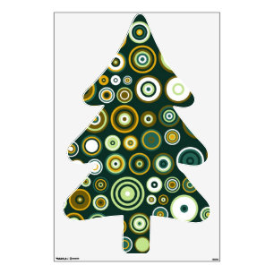 Circles Retro Pine tree (Fir tree) Wall Sticker