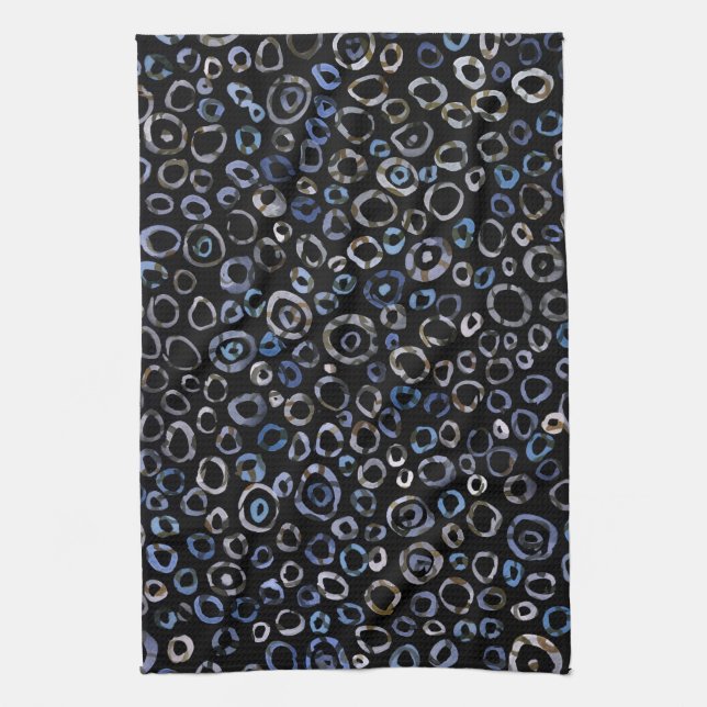 Circles Slate Charcoal Kitchen Towel (Vertical)